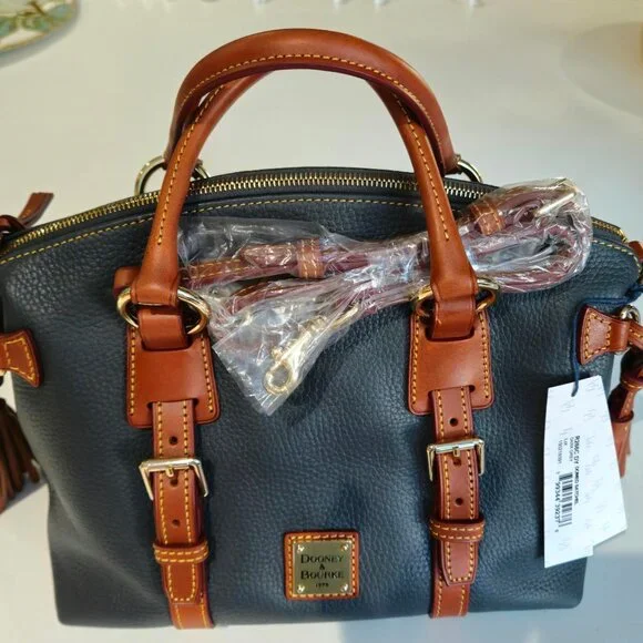 Dooney & Bourke Dark Grey Domed Satchel Bag - Picture 1 of 13